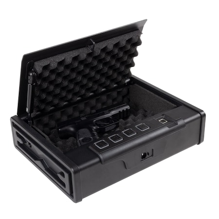 Stalwart Desk Mount Gun Safe - Steel Lock Box for 2 Handguns with Fingerprint and Keypad by 65-SAFB-2011